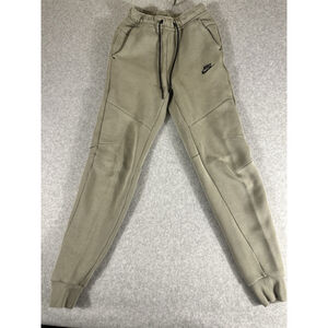 Nike Tech Fleece Joggers Pants XS Tan Khaki Slim Fit Zipper Pockets